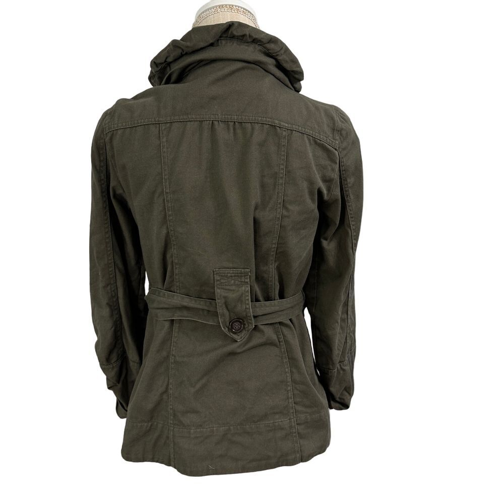 Ashley 26 International Jacket Womens‎ S M Olive Green Military Utility Ruffle - Picture 2 of 16